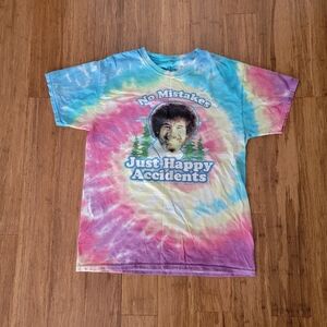 Vintage Bob Ross Tie-Dye Short Size M